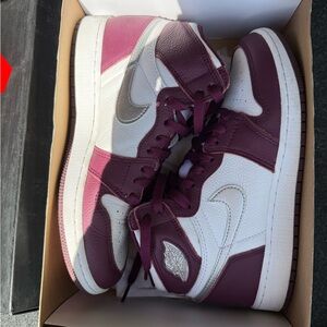 Boys Burgundy and White Jordan’s